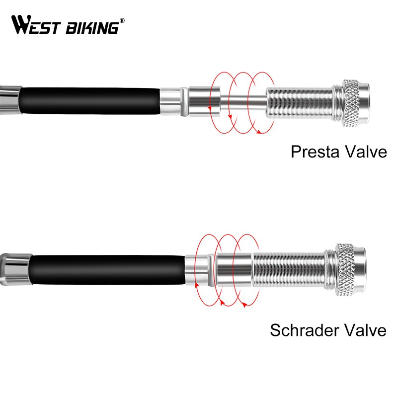 Ống Bơm Hơi Xe Đạp Mini Cầm Tay Có Đồng Hồ Đo Áp Suất