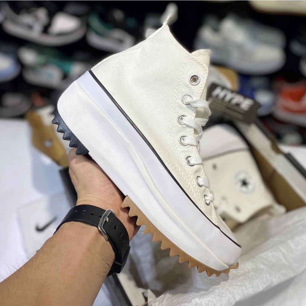 [ Hype Sneaker ] Giày sneaker nam nữ cổ ca : Converse Run Star Hike Hi White | Phiên bản high quality .