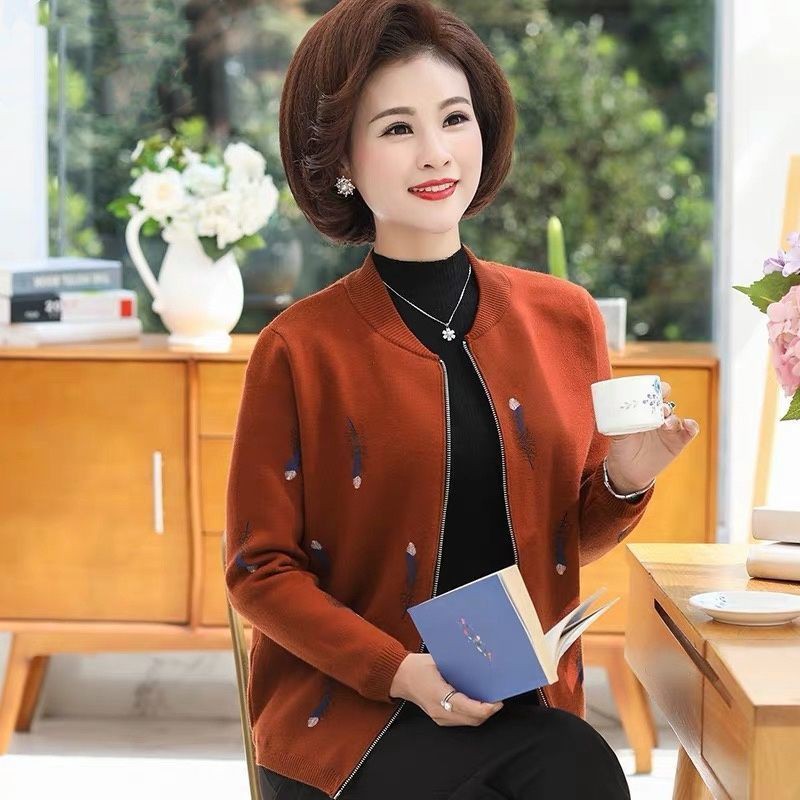Áo khoác len giữ ấm thời trang phụ nữ trung niên chất lượng