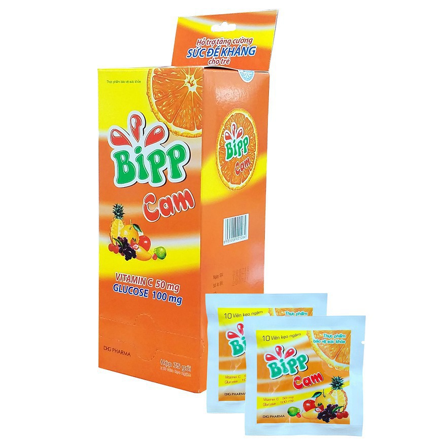  Combo 10 gói Bipp Cam - Bổ sung vitamin C, tăng cường sức đề kháng 