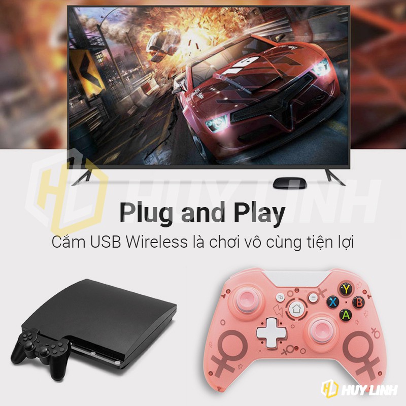 Tay cầm chơi game không dây Xbox One Wireless N1 có Rung – Hỗ trợ cho PC Android PS3