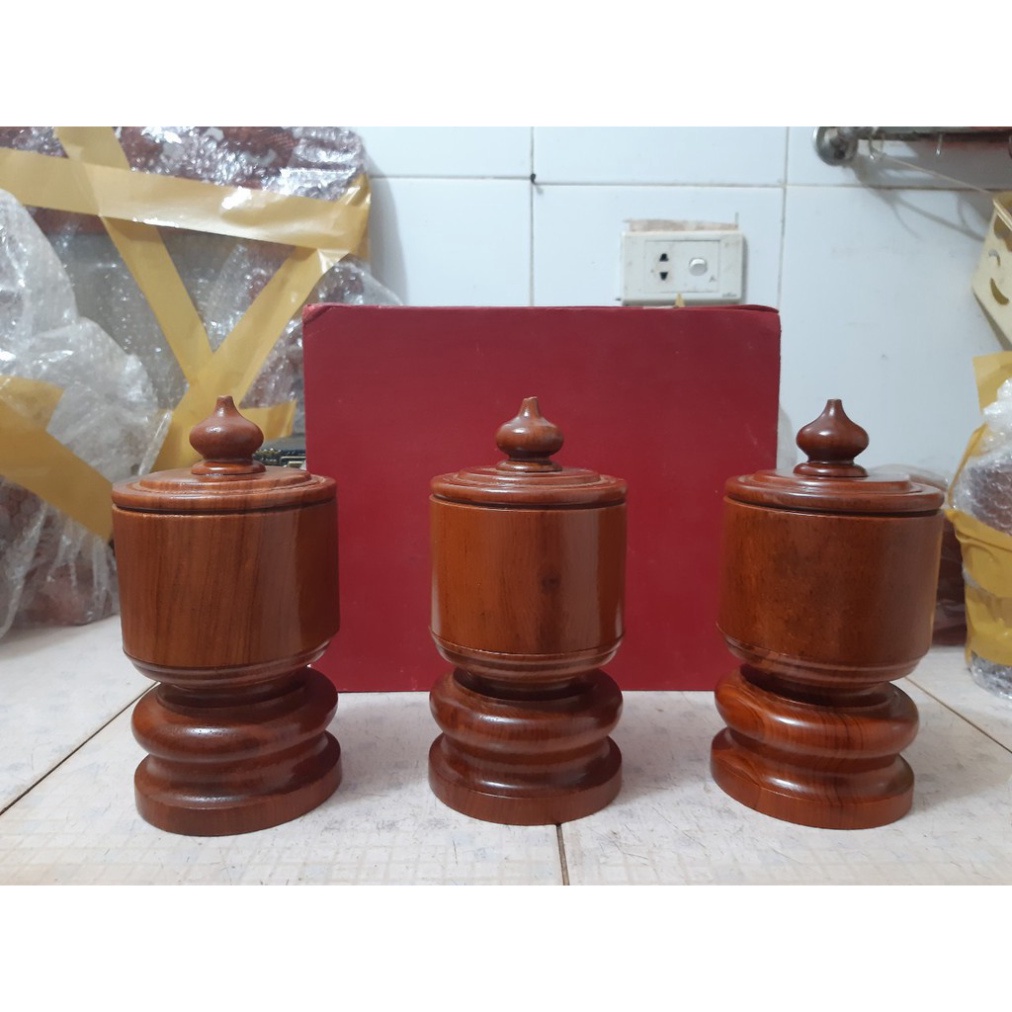 Bộ  ba đài nước thờ gỗ hương - HÀNG THẬT ẢNH THẬT