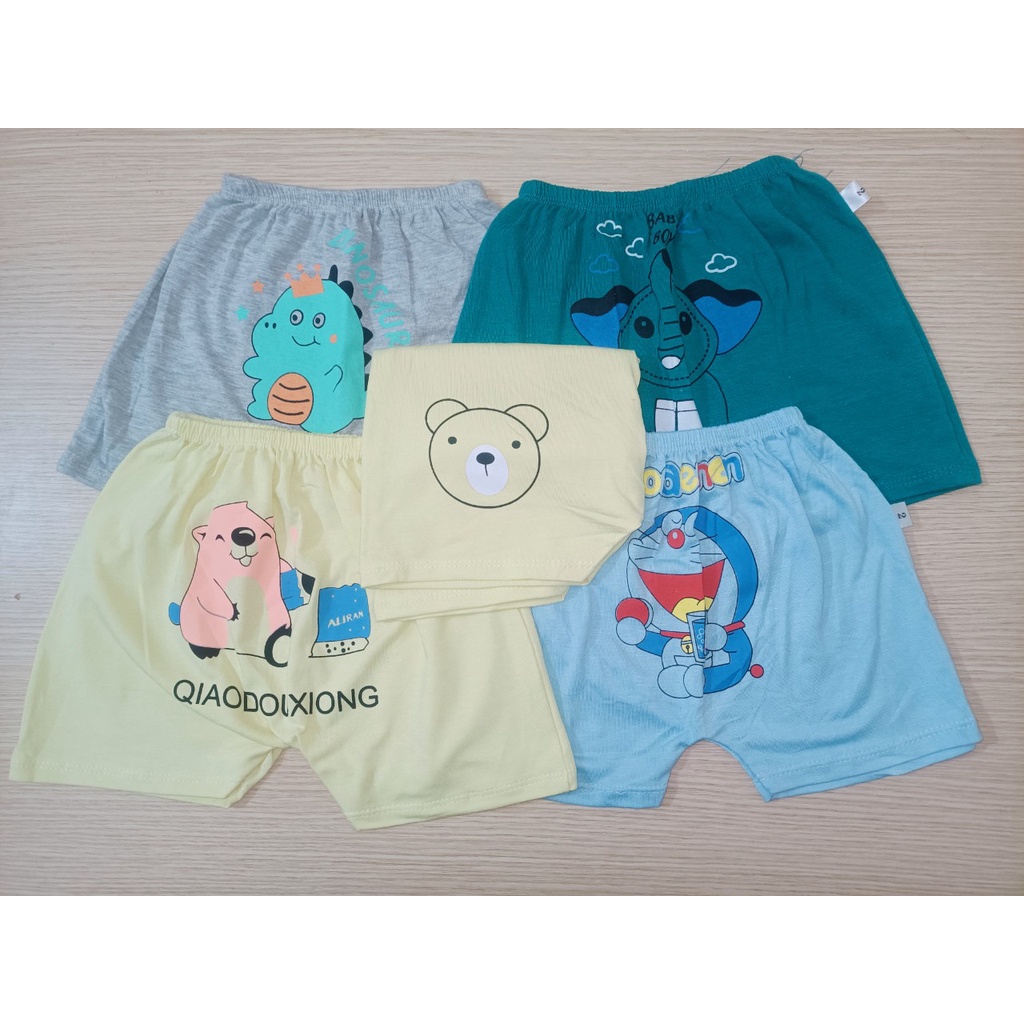 Quần Đùi Thun Lạnh, Quần Chục K.WOO Hình Mông Thú  Đáng Yêu Cho Bé Trai, Bé Gái 5-15kg