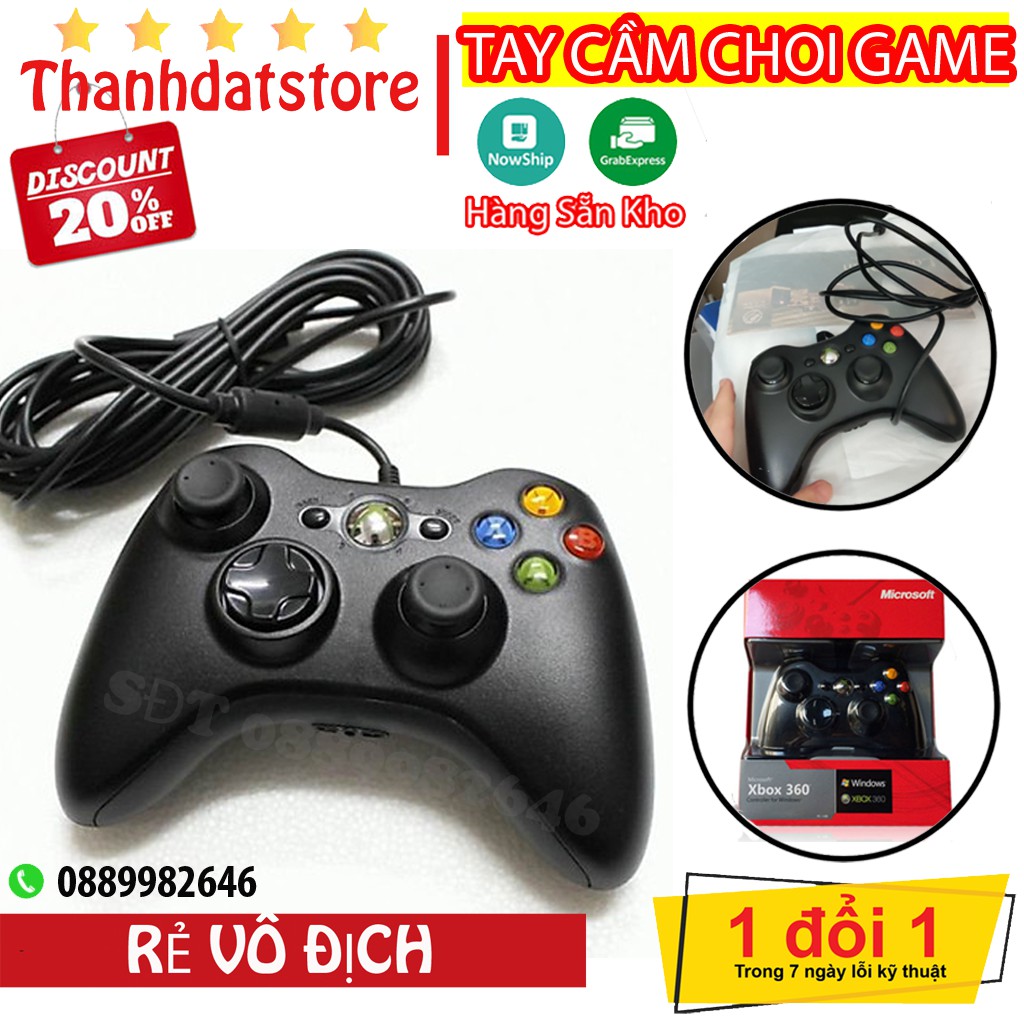 Tay Cầm Chơi Game Xbox 360 ( Hàng Mới FULLBOX ) Hỗ trợ tất cả các thiệt bị Android ,PC , PS3, PS4