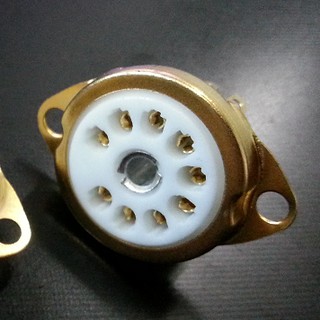 D10 Đế đèn 09 chân sứ lắp vỏ máy cho đèn điện tử (01 cái)