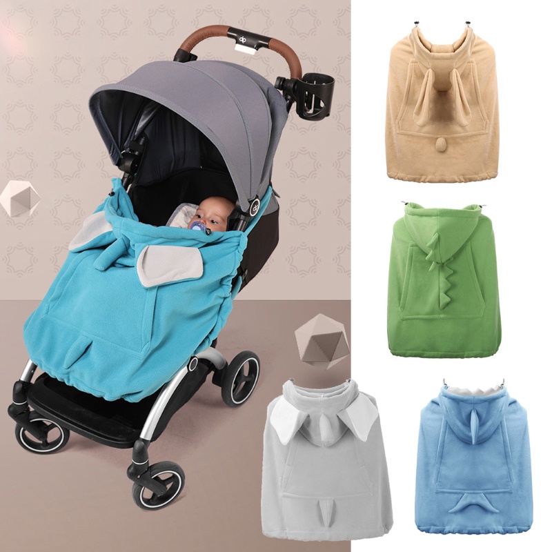 Vỏ Bọc Xe Đẩy Em Bé Có Nón Dày Dặn Chống Gió Họa Tiết Hoạt Hình