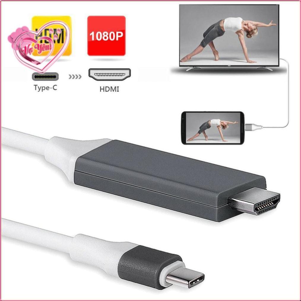 Cáp HDMI chuyển đổi Type C sang Tivi chuẩn HD-4K dài 2m