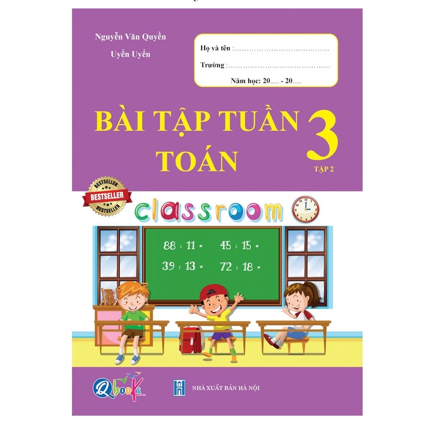 Sách - Bộ 2 quyển bài tập tuần và đề kiểm tra Toán lớp 3 học kì 2