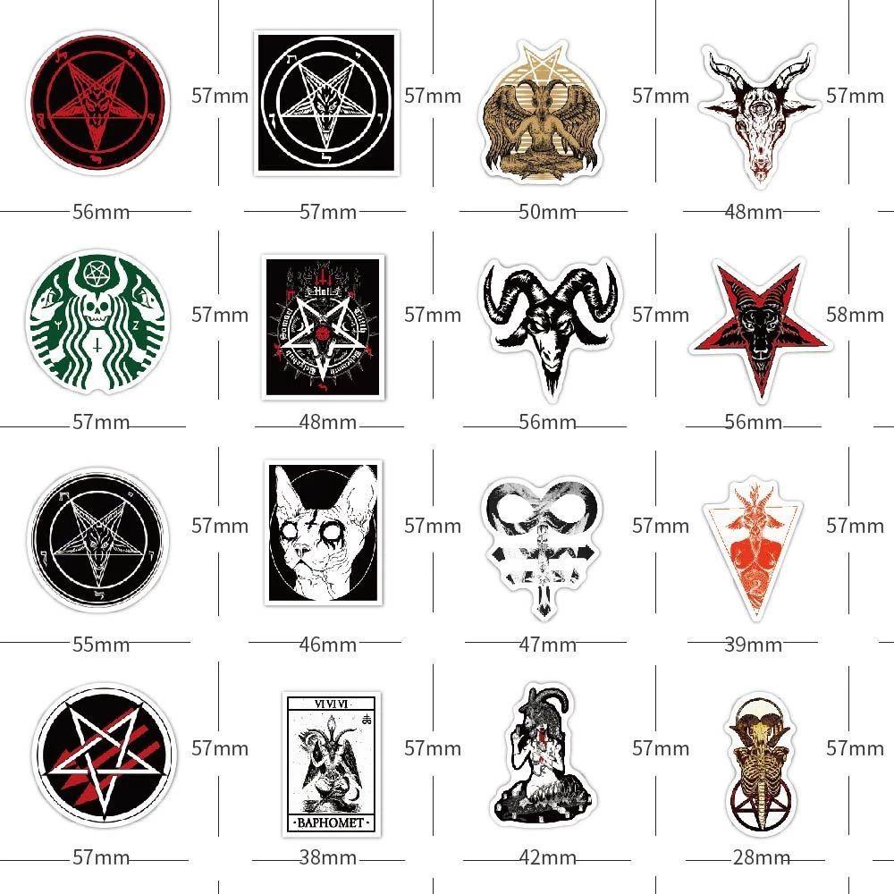 Sticker Dán Trang Trí Ván Trượt / Laptop / Xe Hơi Họa Tiết Graffiti Satanism Nhiều Công Dụng