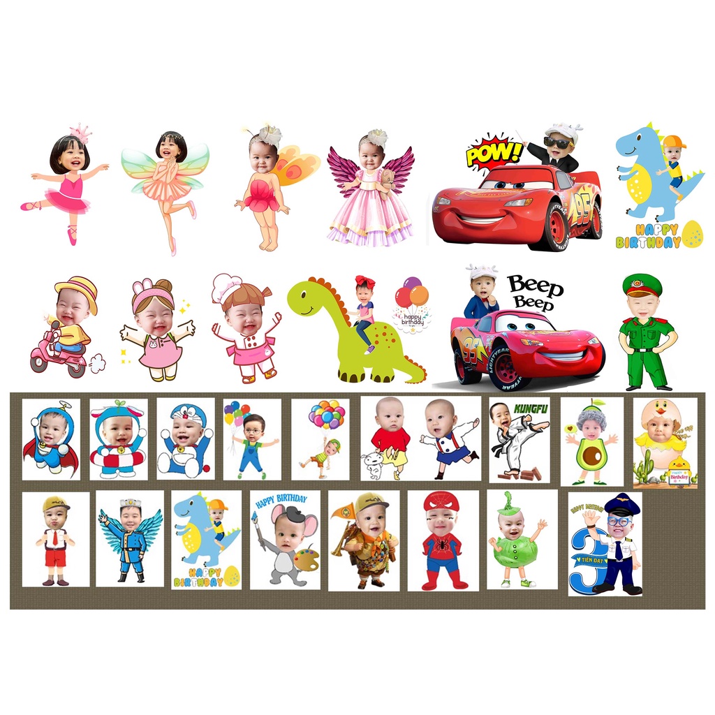 Nhận Đặt gấp_Hình CHIBI 60cm_ để bàn trang trí sinh nhật cho bé