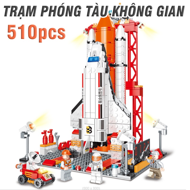 Bộ lắp ghép lego mô hình trạm phóng tàu vũ trụ không gian gồm 510pcs đồ chơi lắp ráp cho trẻ em