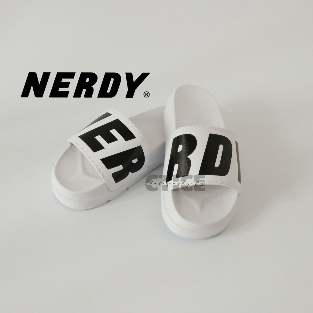 Dép quai ngang Nerdy nữ đế cao 4cm, dép quai ngang nữ độn đế cao quai in thêu cao cấp - dép covernat - Ctice