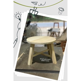 Đôn kệ tròn gỗ tự nhiên / đường kính 30cm , cao 23cm