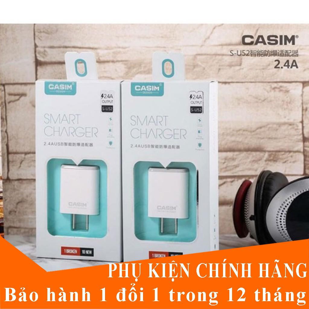 Củ sạc nhanh casim U52, bảo hành 1 năm chính hãng, 1 đổi 1, nguồn điện ổn định - Cao cấp bền bỉ