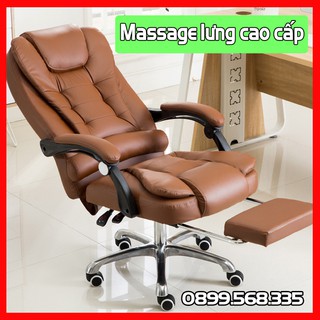 Ghế Da Giám Đốc Cao Cấp Tích Hợp Massage 5 Điểm, Gác Chân Và Ngả Lưng Để Nghỉ Ngơi