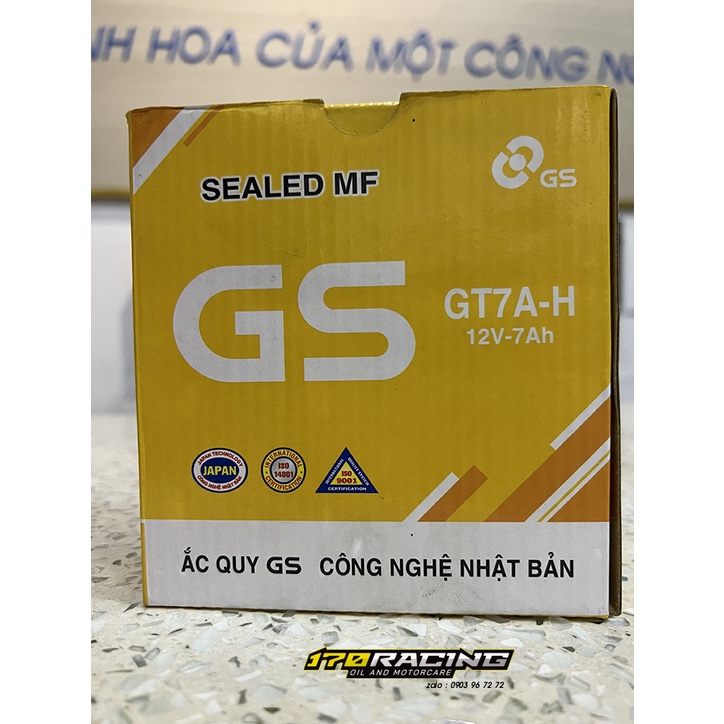 (HCM) Bình Ắc Quy Xe Gắn Máy GS GT7A-H SEALED MF 12V-7Ah (10 HR) Chuyên Dùng Cho Xe VESPA , @ , SH Ý , DYLAN .