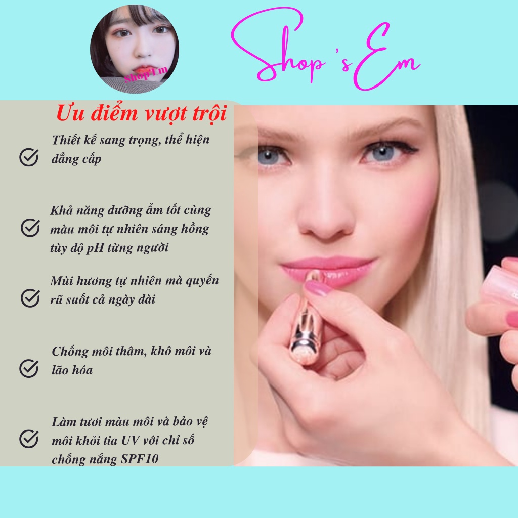 Son Dưỡng Môi Dior Addict #001 #004 Bản Mini 1.5g New 2022 Thiết Kế Nhỏ Nhắn, Màu Sắc Quyến Rũ, Độ Bám Màu Tốt