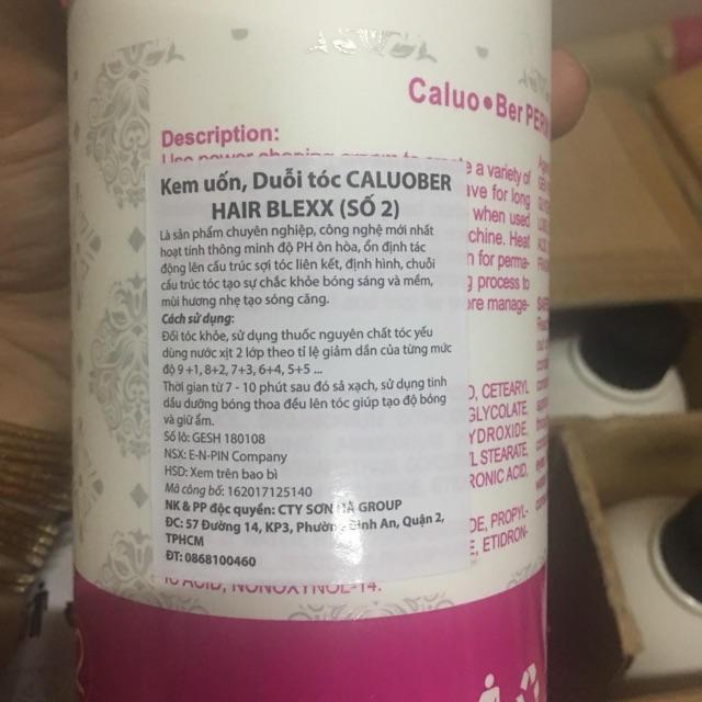 CẶP THUỐC UỐN MỀM MƯỢT VÀ CĂNG SÓNG COLLAGEN CALUOBER PHÁP