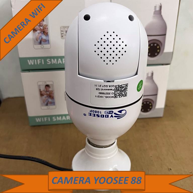 Camera wifi YOOSEE chui bóng đèn full HD & bóng đèn tích hợp báo khói,xoay 360 độ,hỗ trợ hồng ngoại & flash màu quay đêm