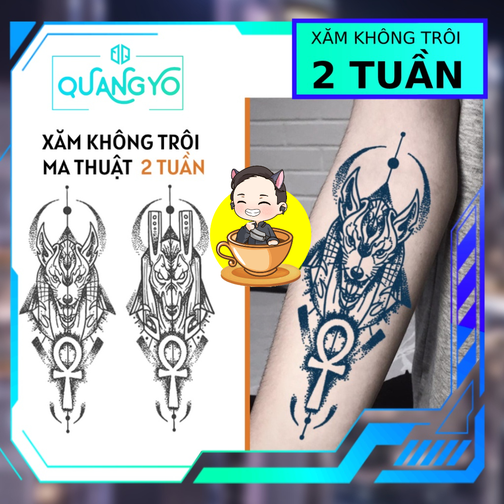 HERBAL TATTOO] Hình xăm không trôi thần chết Anubis Ai Cập, hoạ ...