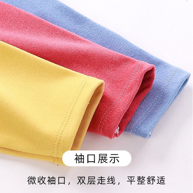 Áo dài tay cổ 3cm - áo dài tay giữ nhiệt nhiều màu, chất cotton nỉ mềm mịn cho bé trai và bé gái size từ 3 đến 8 tuổi