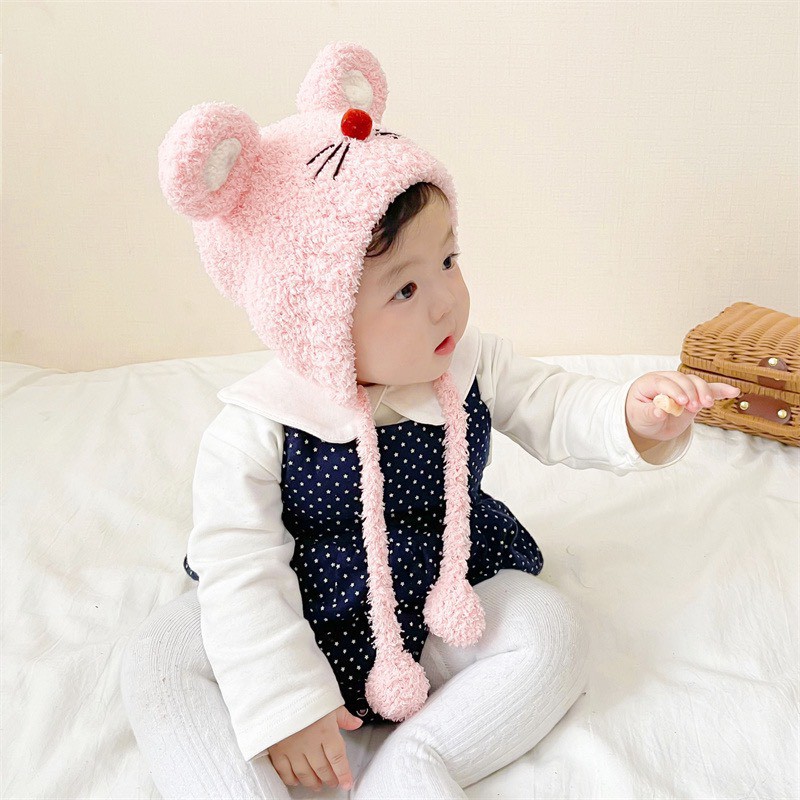 Mũ gấu cho bé, mũ len giữ ấm mùa đông cho bé cực ấm, siêu đáng yêu