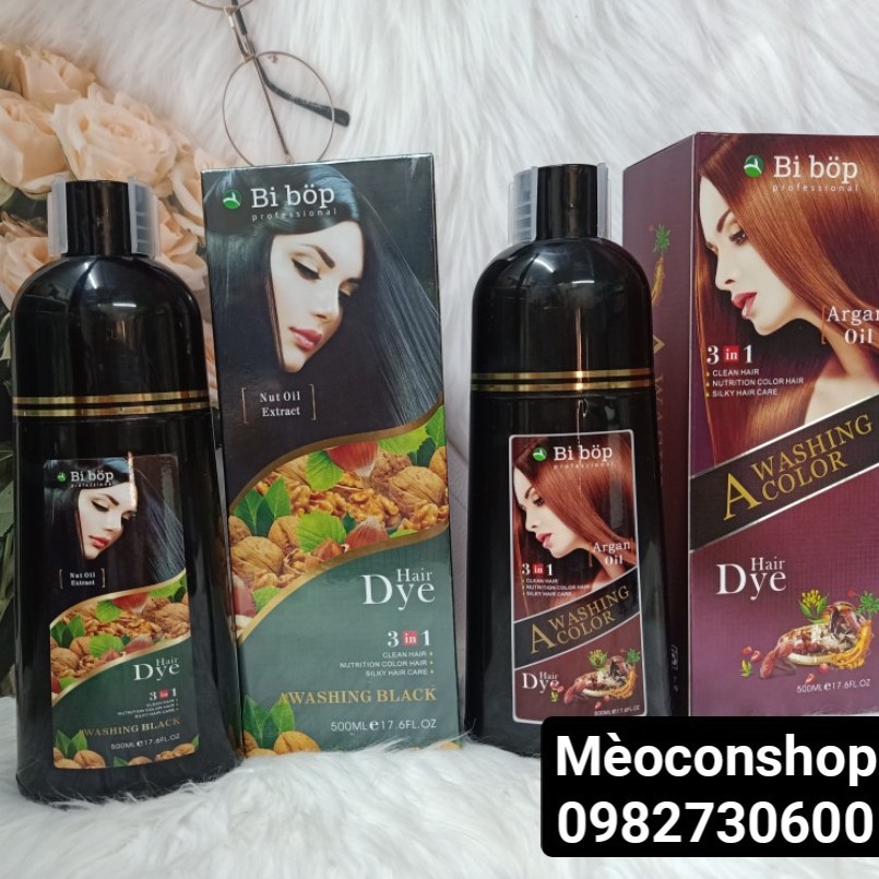 Dầu gội đen tóc Bibop phủ tóc bạc hiệu quả (Mẫu mới 3 trong 1) | BigBuy360 - bigbuy360.vn
