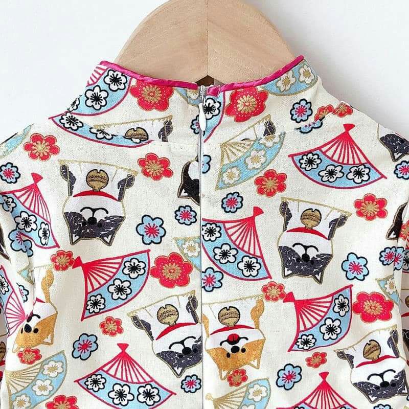 Váy đầm sườn xám siêu yêu bé gái siêu siêu xinh (form nhỏ khách lên 1 size)