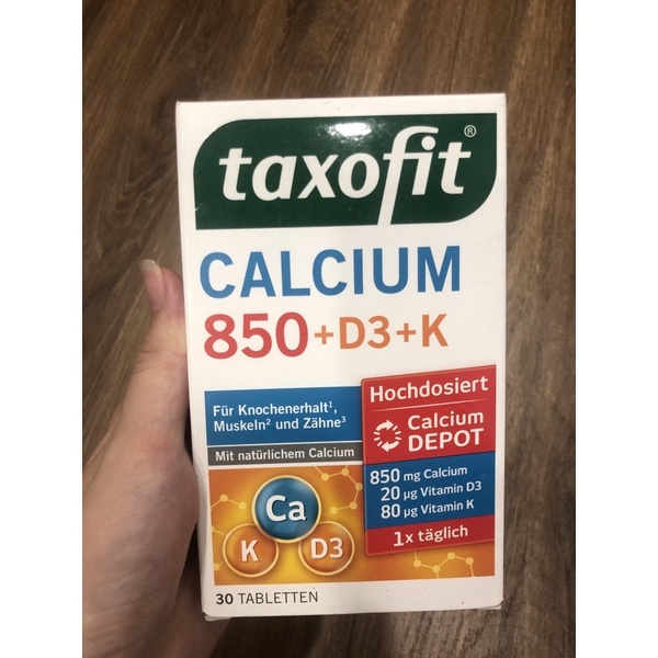 VIÊN UỐNG BỔ SUNG CANXI 850MG + VITAMIN D3 & VITAMIN K CỦA TAXOFIT - DUY TRÌ SỨC KHỎE CHO HỆ KHUNG XƯƠNG & RĂNG VỚI CANX