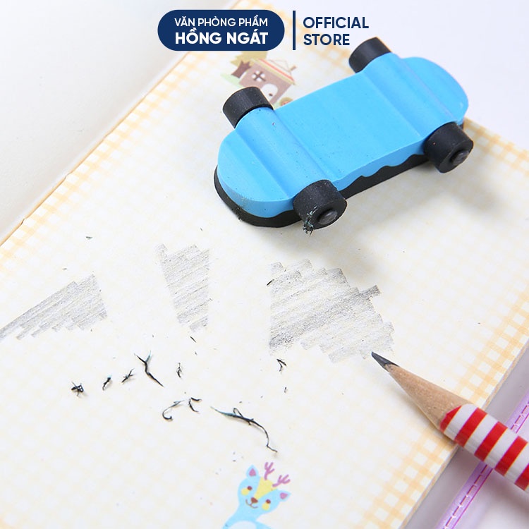 Tẩy bút chì hình xe trượt, đồ dùng học tập dễ thương cute giá rẻ làm quà tặng học sinh văn phòng phẩm T03