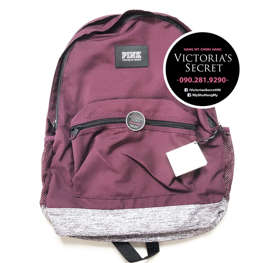 (Balo 09) Ba lô đỏ vang, đỏ đô, 33x45cm - Hàng nhập Victoria's Secret USA