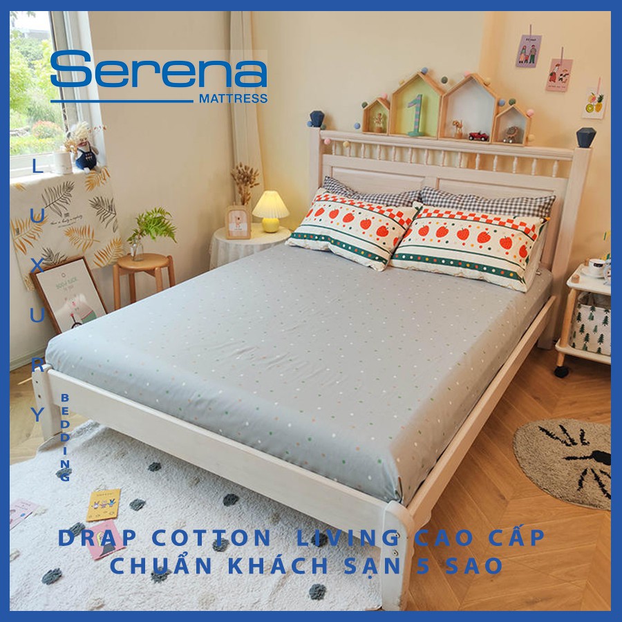 Bộ Chăn Ga Cotton Living Sét 5 Món Chăn Ra Drap Hàn Quốc Chăn Bông Dày Cao Cấp – Hệ Thống Nệm