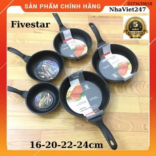 Chảo Chống Dính Fivestar-16-20-22-24cm-Inox 430-3 Đáy-Chảo sào,dán,cá nhân,nhỏ-(Dùng Bếp Từ) chính hãng-giá rẻ BH 5 Năm
