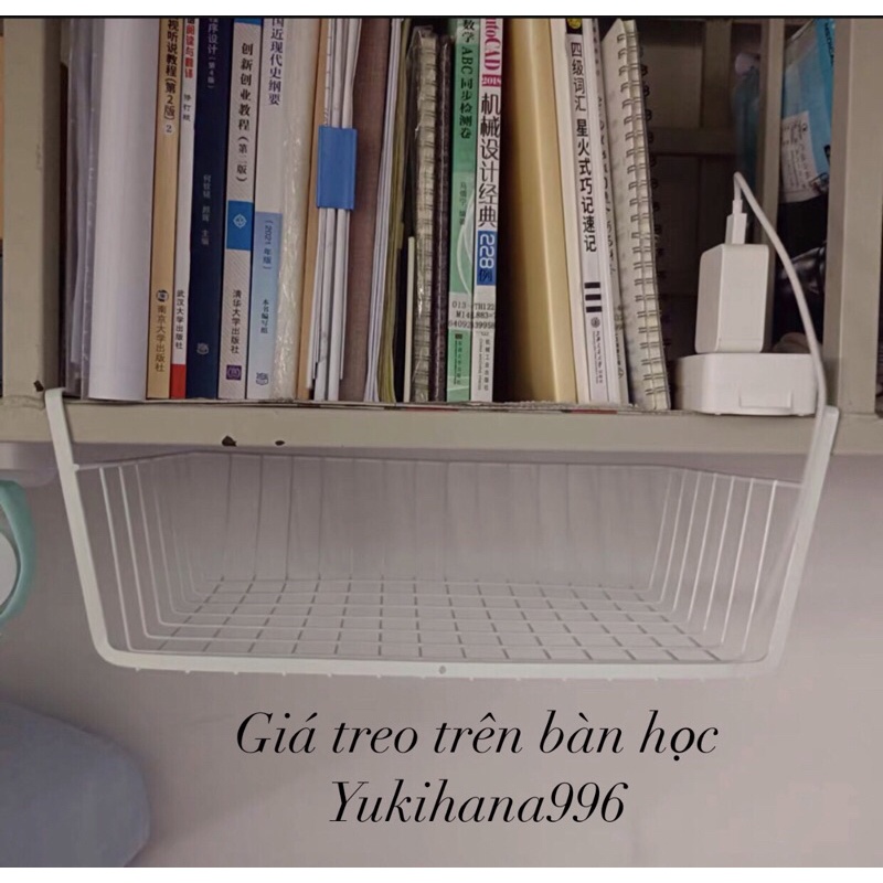 Khay lưới sắt đựng đồ treo dưới gầm bàn, tủ, giường kí túc xá hàng đẹp