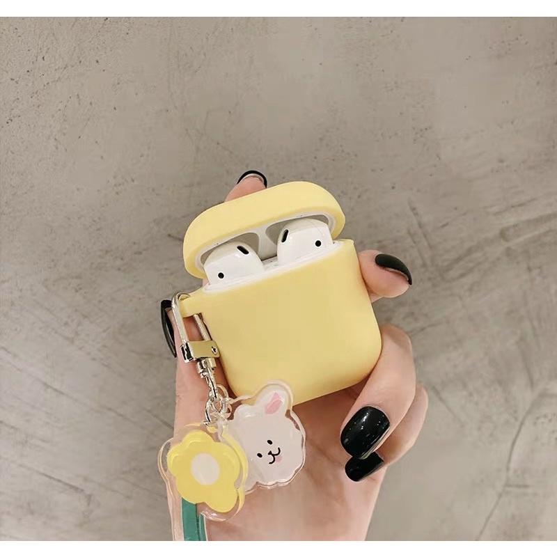 Vỏ case vàng mix bảo vệ bao đựng tai nghe airpods 1 2 - Ốp airpods chống va đập, chống bẩn, kèm móc khoá như hình
