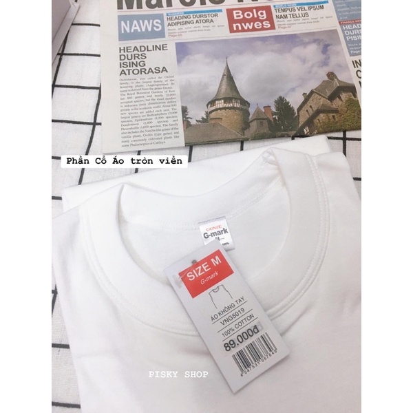 ÁO LÓT - ÁO THUN NAM GMARK GUNZE 100% COTTON SÁT NÁCH KO TAY NHẬT