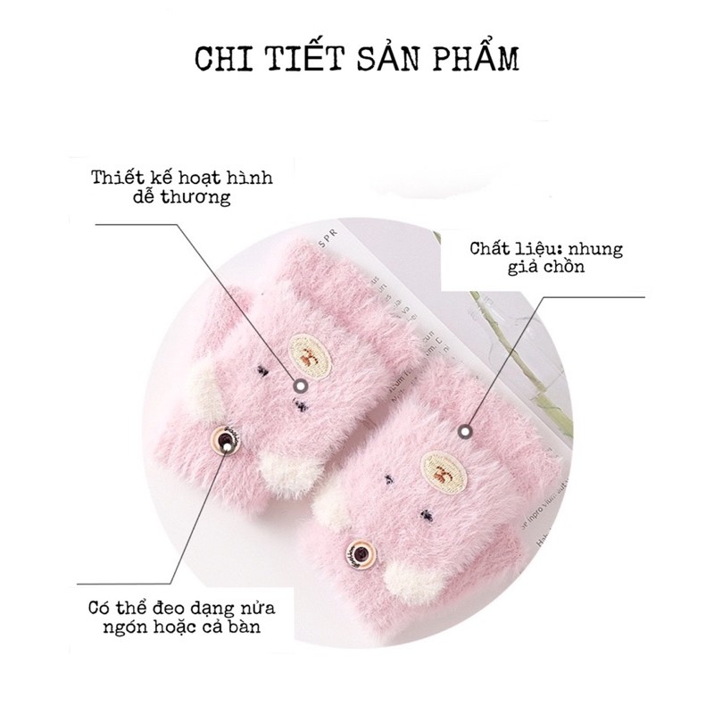 Găng tay lông chồn giả mịn cực ấm cho bé 1-8 tuổi ms27599