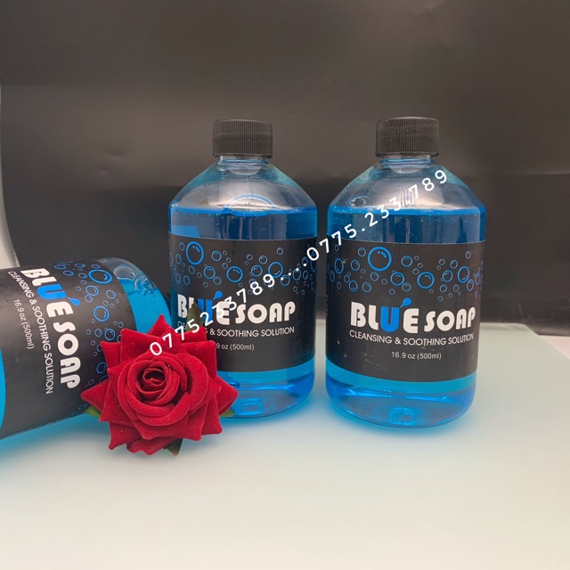 Dung Dịch Tạo Bọt Bluesoap 500ml + Bình Xịt Dùng Để Lau R ửa Vệ Sinh Vết Dơ Làm Sạch Phun Xăm