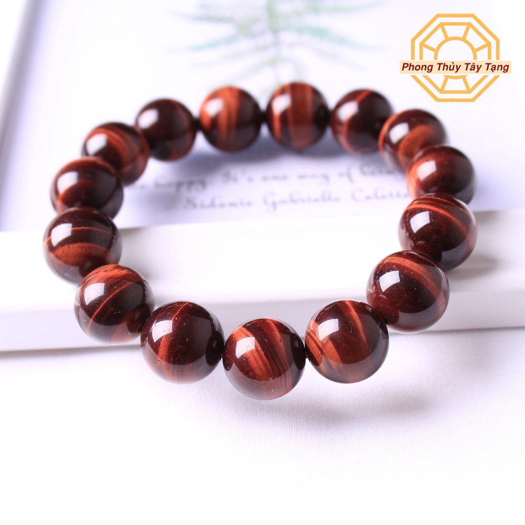 Vòng tay phong thủy Mắt hổ nâu đỏ VIP tài lộc may mắn 8 - 10 - 12 li - Phong Thủy Tây Tạng
