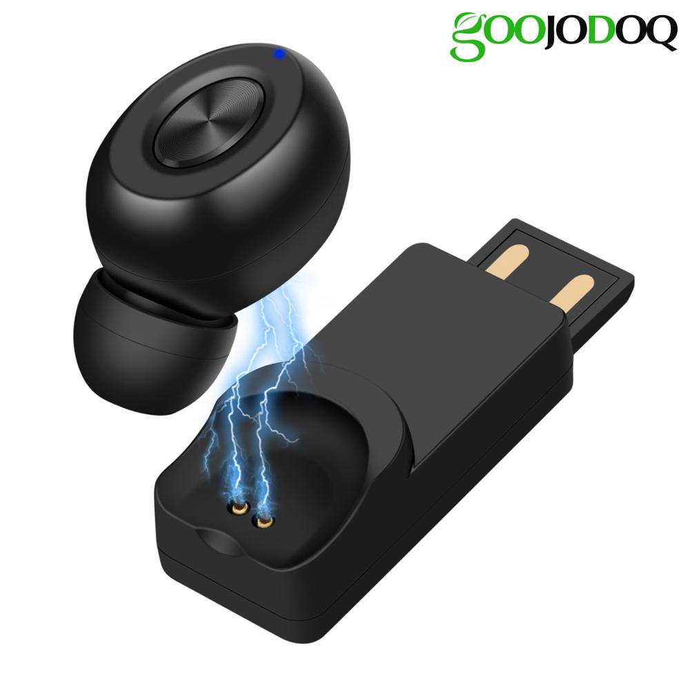 GOOJODOQ Tai Nghe Bluetooth 5.0 Không Dây Mini Sạc Usb Có Mic Cho Iphone Xiaomi