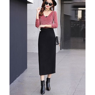 Chân Váy Midi Xẻ Tà Ori