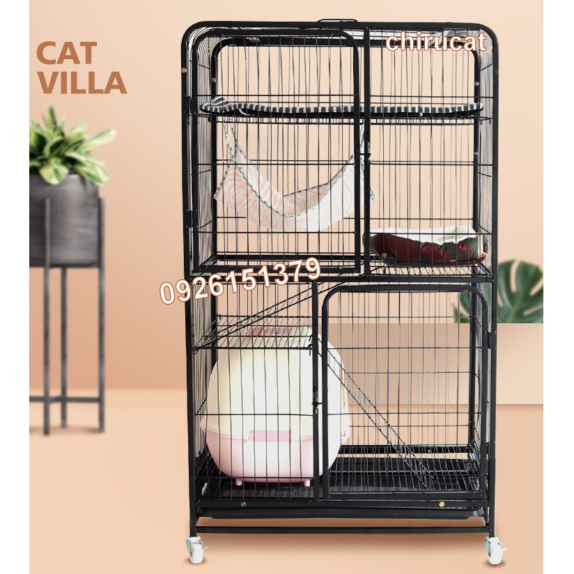 Nhà vệ sinh mèo ngăn mùi cửa ngang thích hợp để chuồng 3 tầng
