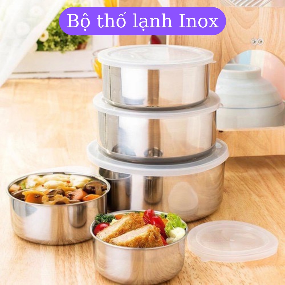 Bộ thố lạnh inox 5 món [ BÁT INOX 5 MÓN ]
