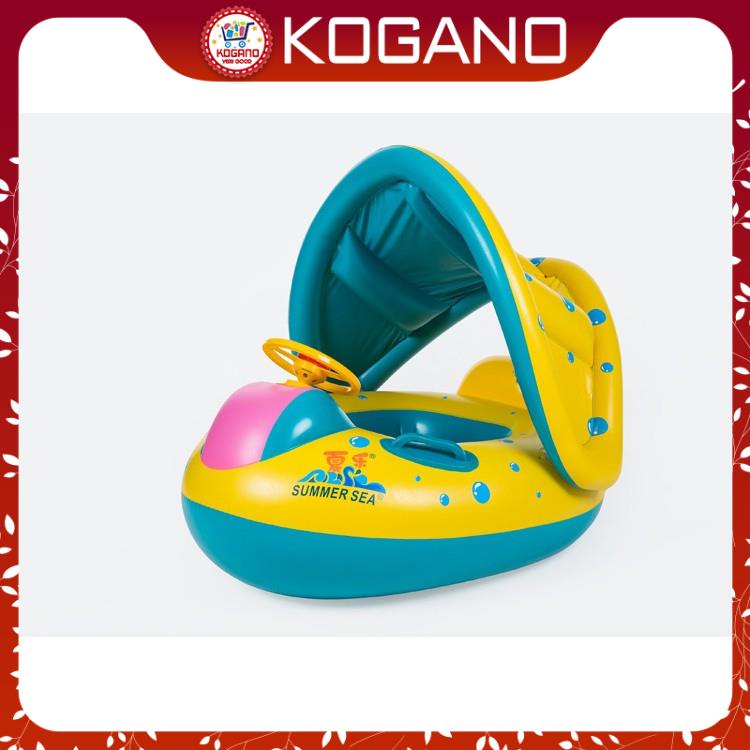 Phao Bơi Trẻ Em KOGANO Dáng Du Thuyền Xỏ Chân Chống Lật An Toàn Cho Bé Có Mái Che, Còi Bấm SS-001123
