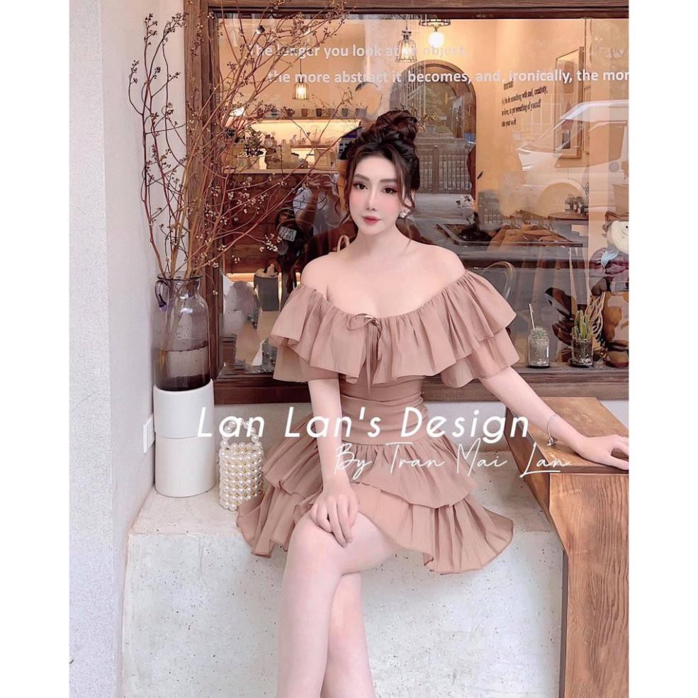 Váy Tơ Trễ Vai Bèo Nhún Hai Lớp -Đầm Peplum Tiểu Thư | BigBuy360 - bigbuy360.vn