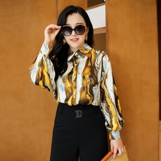 Áo sơ mi nữ lụa Satin phong cách hàn quốc