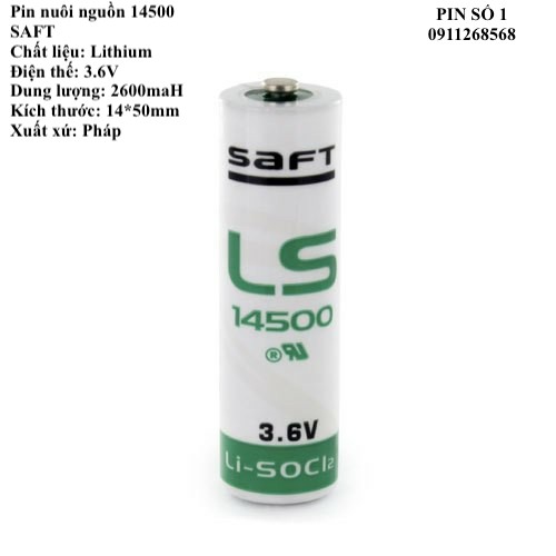 Pin nuôi nguồn PLC Saft LS14500 Lithium 3.6V