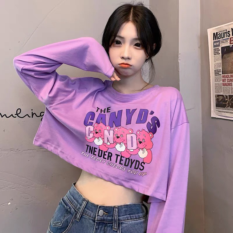 Áo croptop dài CANYDS 2 màu cực xinh dành cho nữ