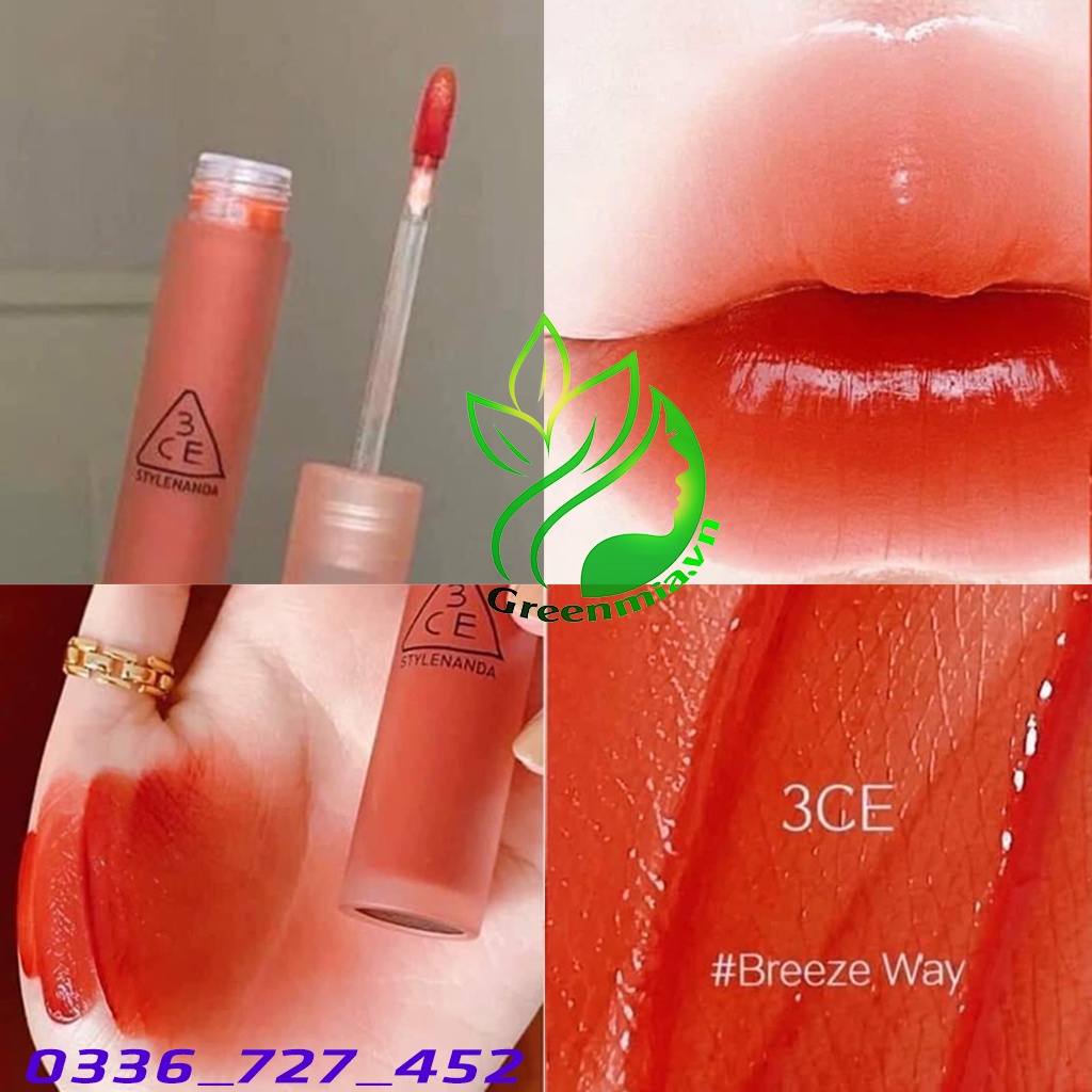 Son Kem Lì 3CE Breeze Way - Màu Cam Ngọt 4.6g Blur Water Tint