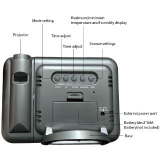 Electronic LED Clock with Weather Projector